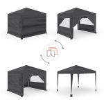 Carpa Plegable 3x3m Gris UPF50+ para 10 Personas con 4 Paredes y Bolsa