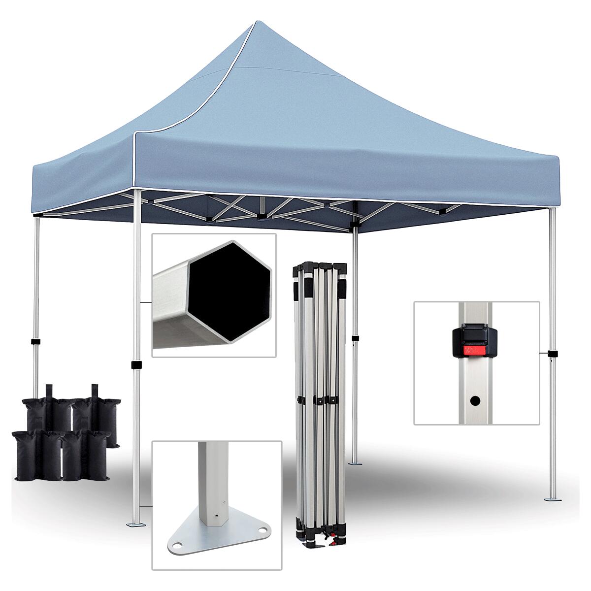 carpa-3x3-decathlon-559ciy-1.jpg Carpa plegable Aluminio 3x3m ALUPRO40 con barras hexagonales - Imagen 1