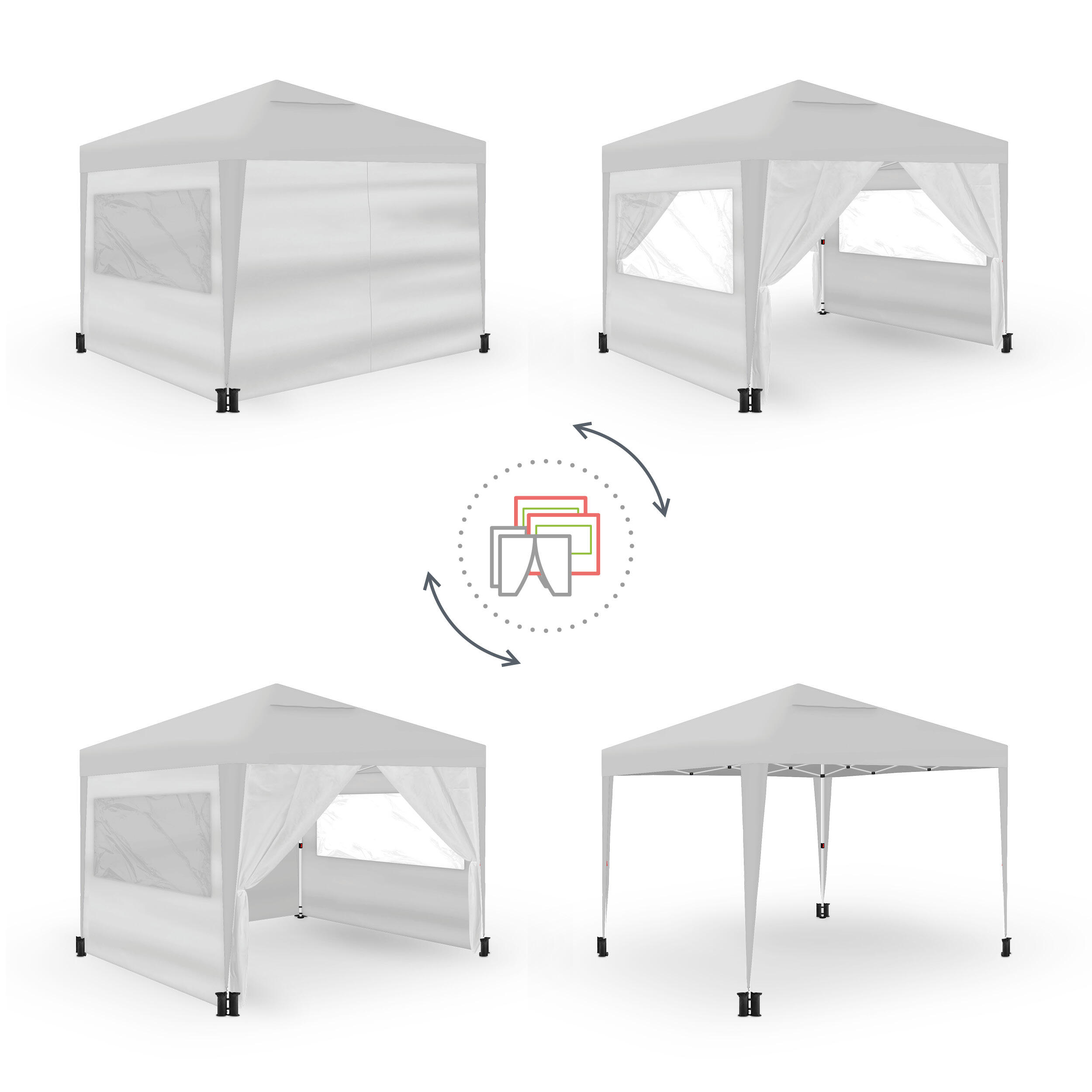 carpa-decathlon-3x3-fresh-250pok-1.jpg Carpa Plegable 3x3m Blanca UPF50+ para 10 Personas con 4 Paredes y Bolsa | Decathlon - Imagen 1