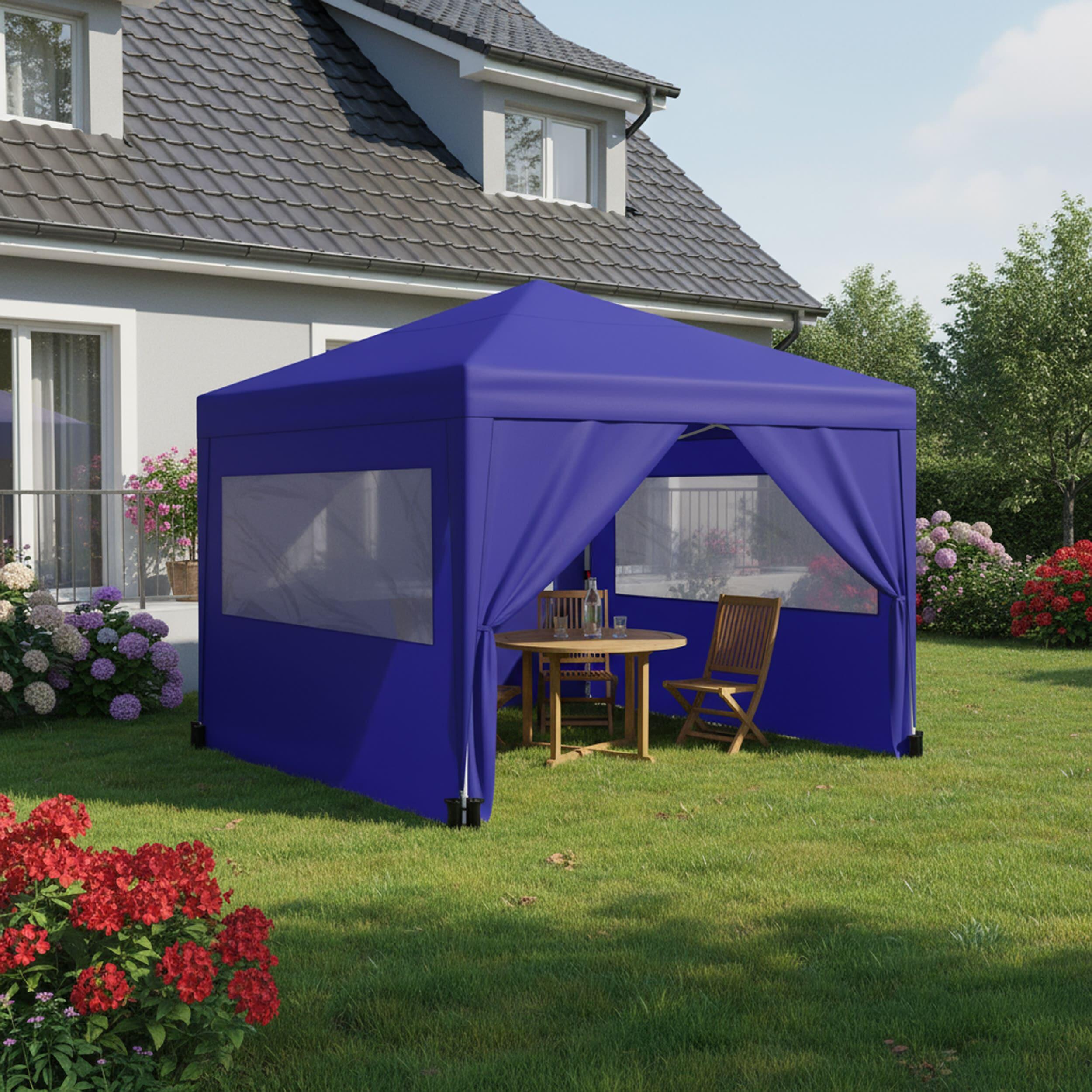 carpa-decathlon-3x3-fresh-287rtx-1.jpg Carpa Plegable 3x3m Azul UPF50+ para 10 Personas con 4 Paredes y Bolsa | Decathlon - Imagen 1