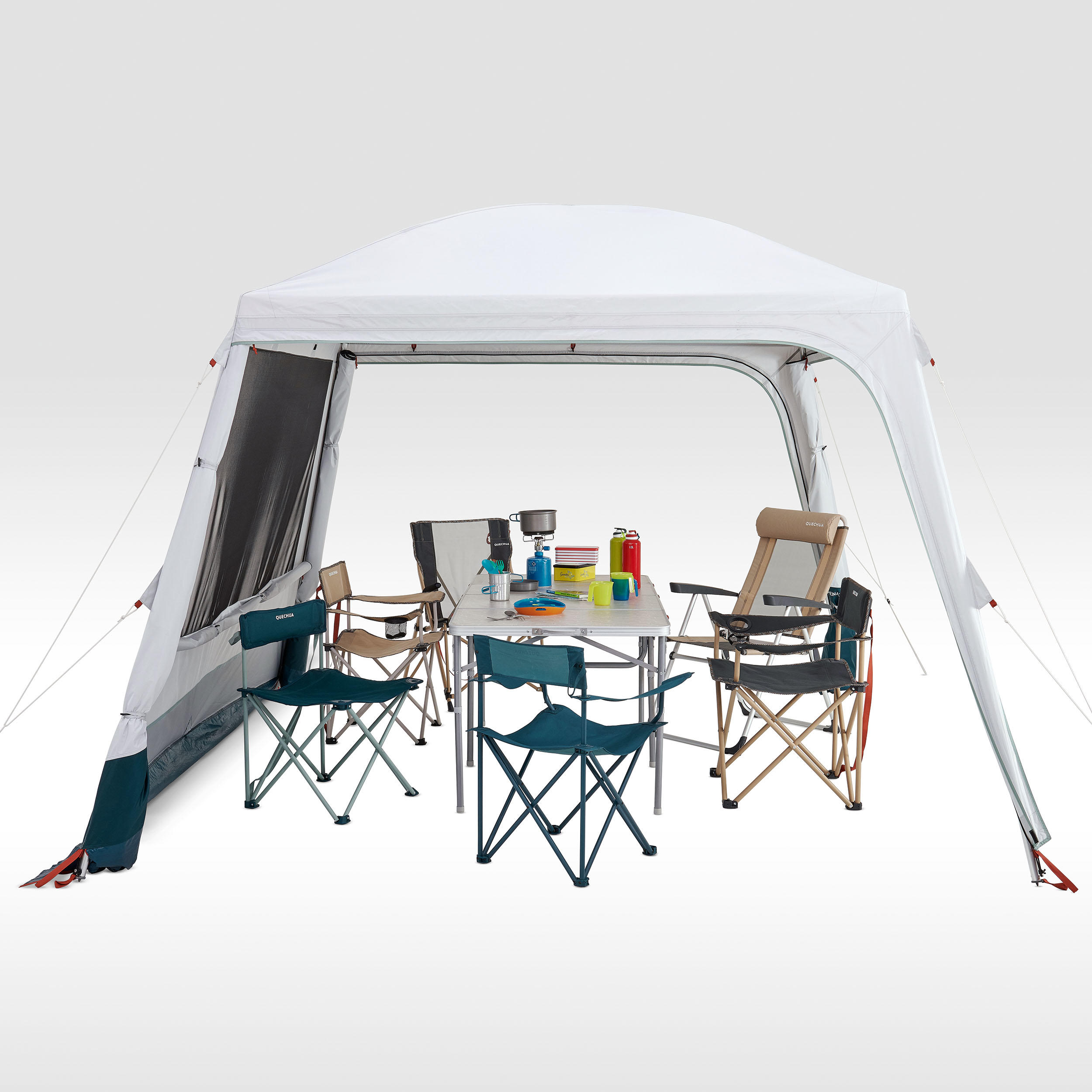 carpa-decathlon-3x3-fresh-561ktx-1.jpg Carpa plegable habitáculo de camping 10 personas UPF50+ Arpenaz Base L Fresh - Imagen 1