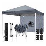 Carpa plegable 3x3m Gris playa y camping con bolsa de transporte