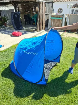 carpa-quechua-068wxf.webp Carpa Quechua Playa/Camping Azul de segunda mano por 30 EUR en Sanlúcar de Barrameda en WALLAPOP - Imagen 1