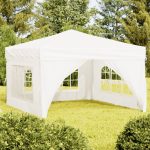 Carpa de recepción plegable con paredes Blanco 3x3 m