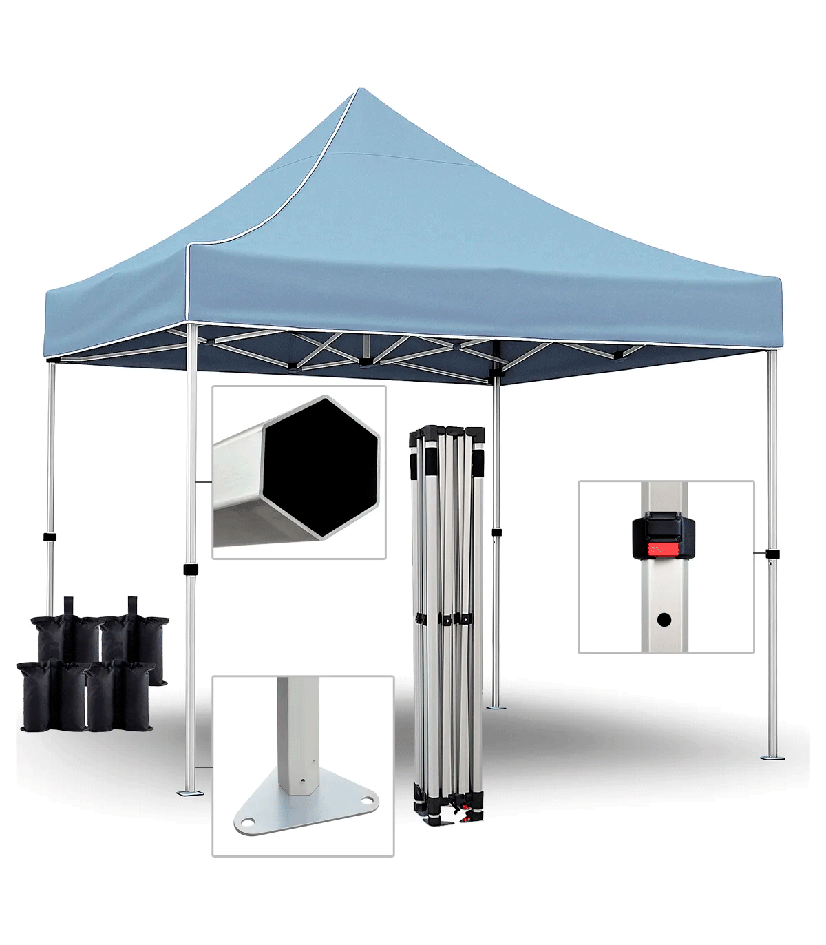 carpas-3x3-plegables-436fuj.png CARPA PLEGABLE ALUMINIO 3X3M NATURCAMPER ALUPRO40 - Imagen 1