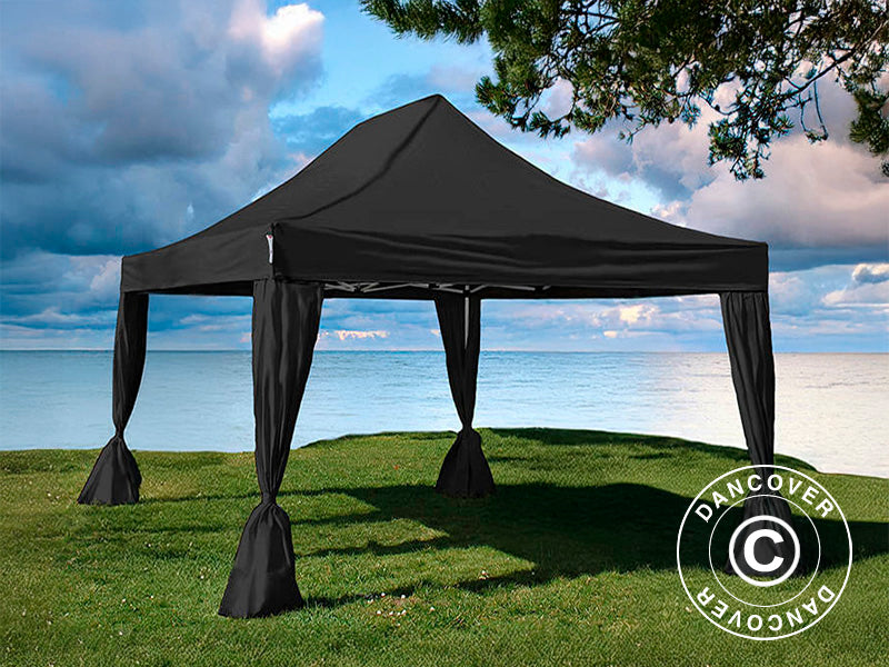 carpas-3x4-039lru-1.jpg Carpa plegable FleXtents Steel 3x4,5m, Negro, incl. 4 cortinas decorativas - Imagen 1
