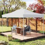 Carpa Plegable 3x4,45m, Pop up, Pergolas de Jardin con Agujeros de Drenaje, Bolsa de Transporte con Ruedas, Altura Ajustable, Cenador Jardin E