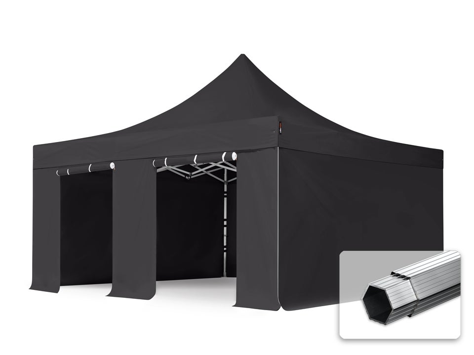 carpas-5x5-120uhl-1.jpg 5x5 m Carpa plegable, PROFESSIONAL aluminio 50mm, laterales sin ventana, negro | Leroy Merlin - Imagen 1