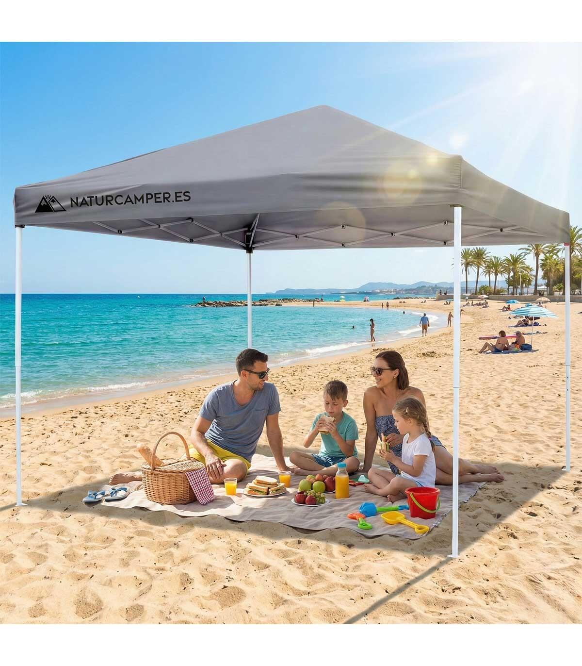 carpas-decathlon-176lnk-1.jpg Carpa plegable 3x3m Gris playa y camping con bolsa de transporte | Decathlon - Imagen 1