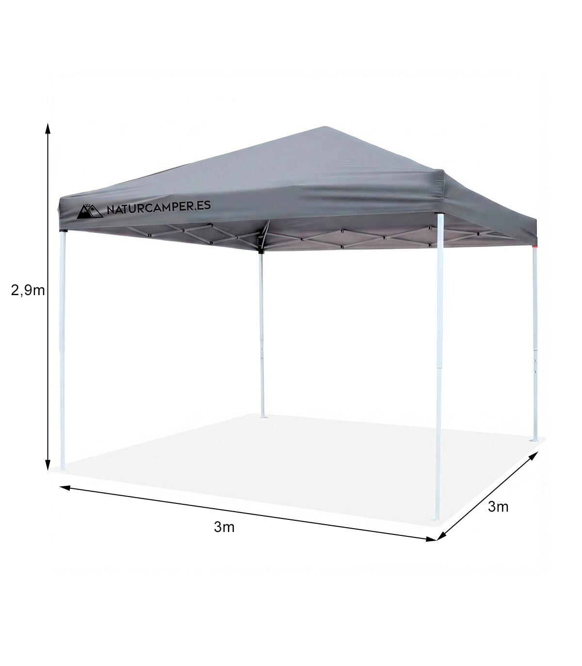 carpas-decathlon-941ydi-1.jpg Carpa plegable 3x3m Gris playa y camping con bolsa de transporte | Decathlon - Imagen 1