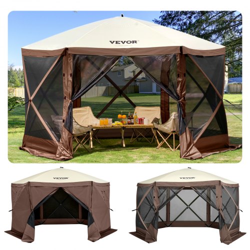 carpas-portatiles-702msh-1.jpg VEVOR Tienda Refugio Emergente para Acampar Parasol 3,05x3,05m Ventanas de Malla de 6 Lados Bolsa de Transporte portátil Estacas para el Suelo Tienda ... - Imagen 1