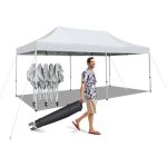 Carpa Plegable 6x3, Pergolas De Jardin Upf 50+ Ruedas & Bolsa Portátil Costway 600 X 300 X 330 Cm