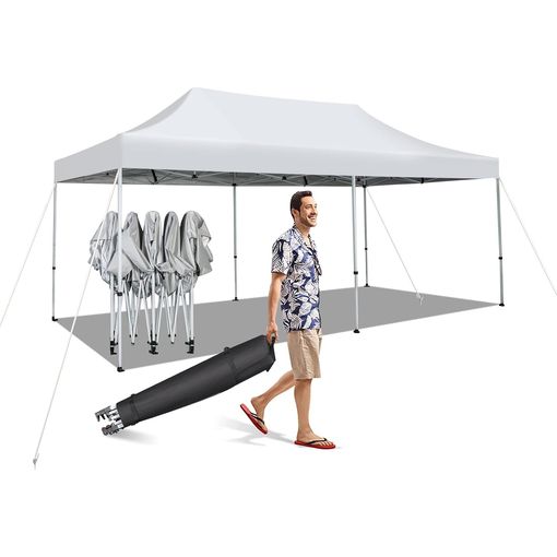 carpas-portatiles-902smj-1.jpg Carpa Plegable 6x3, Pergolas De Jardin Upf 50+ Ruedas & Bolsa Portátil Costway 600 X 300 X 330 Cm - Imagen 1