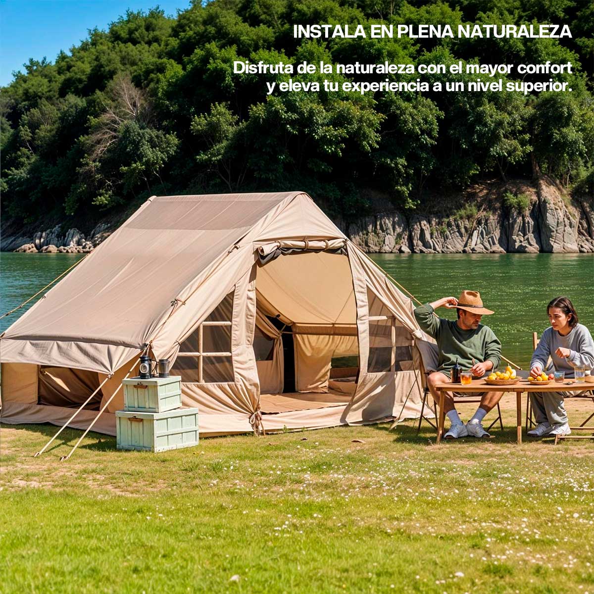 casa-de-campana-539qve.jpg Tienda de Campaña Inflable LUXURY Glamping 2 4 Personas Naturcamper - Imagen 1