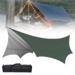 Lona impermeable para camping, tienda de campaña exterior, toldo octogonal, apta para tiendas de playa, 5,1 x 5,1 m (verde)