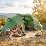 Outsunny Tienda de Campaña Familiar Tipo Túnel para 4 Personas, Tienda Camping Plegable Grande con 2 Dormitorios, Salón, Bolsa de Transporte Impermeable para Playa, Senderismo, 430x240x170 cm, Verde Conforama