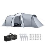 Outsunny Tienda de Campaña Familiar para 4 6 Personas 590x245x193 cm Gris | Tienda de Camping Plegable Ligero, con 2 Ventanas, Bolsa de Transporte, Impermeable Anti UV, para Senderismo : Amazon.es: Deportes y aire libre