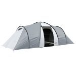 Outsunny Tienda de Campaña Familiar para 4 6 Personas con 2 Ventanas y Bolsa de Transporte Impermeable Anti UV 590x245x193cm Gris | Aosom España