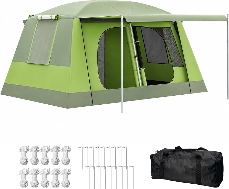 outsunny-tienda-de-campana-751ezc.jpg Outsunny Tienda de Campaña Familiar 4 8 Personas Carpa Grande Acampada Tipo Refugio para Playa Picnic Portátil y Impermeable con Bolsa de Transporte Mosquitera Protección Solar UV 410x310x225cm : Amazon.es: Deportes y aire - Imagen 1