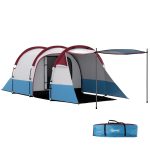 Tienda de campaña para 3 personas con 2 habitaciones y bolsa de transporte impermeable, 420 x 200 x 150 cm, multicolor. | Leroy Merlin