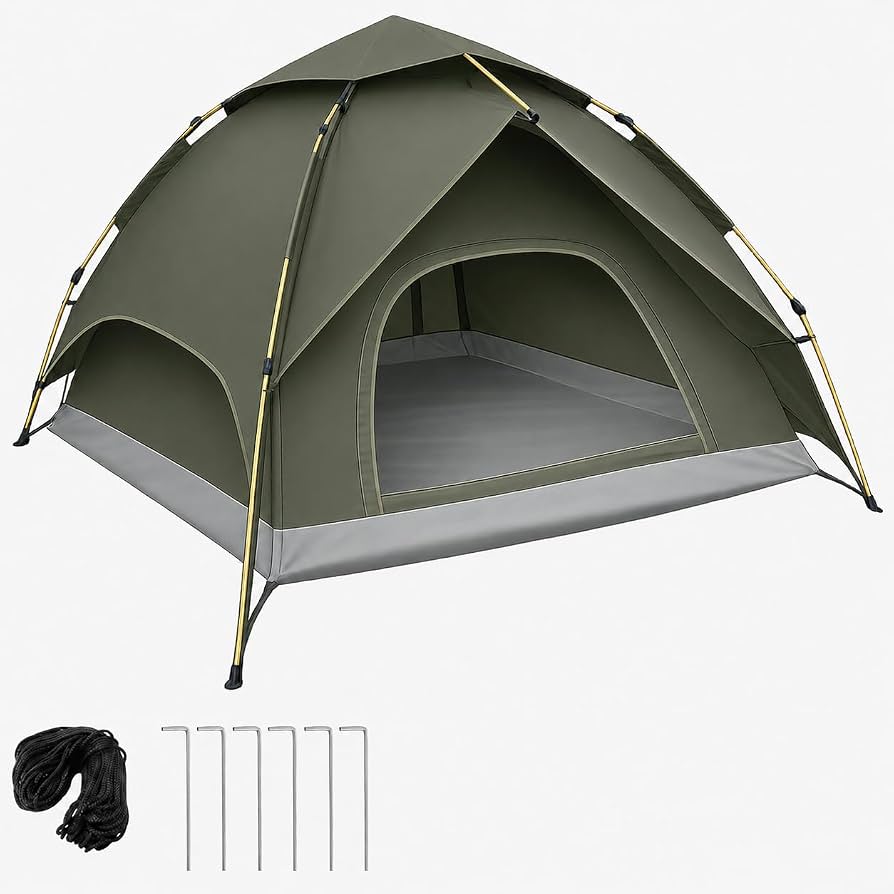 tienda-campana-3-personas-886khr.jpg Tienda de campaña para 3 Personas, Tienda de campaña desplegable con Tienda Exterior extraíble, Tienda Interior 205 x 205 x 135 cm, Impermeable y Resistente al Viento, Tienda de campaña para Camping : - Imagen 1