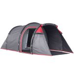Outsunny Tienda de Campaña Familiar 2 3 Personas Plegable Impermeable a Prueba de UV 20+ con Vestíbulo 426x206x154 cm Gris Oscuro | Aosom España