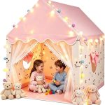 eSynic Tienda Campaña Infantil Casita Infantil Exterior Tienda de Juego para Niños con Toldo Tienda de Juegos Interior y Luces Rincón Acogedor para Niños Playhouse Infantil Casa de Juegos : Amazon.es: Juguetes