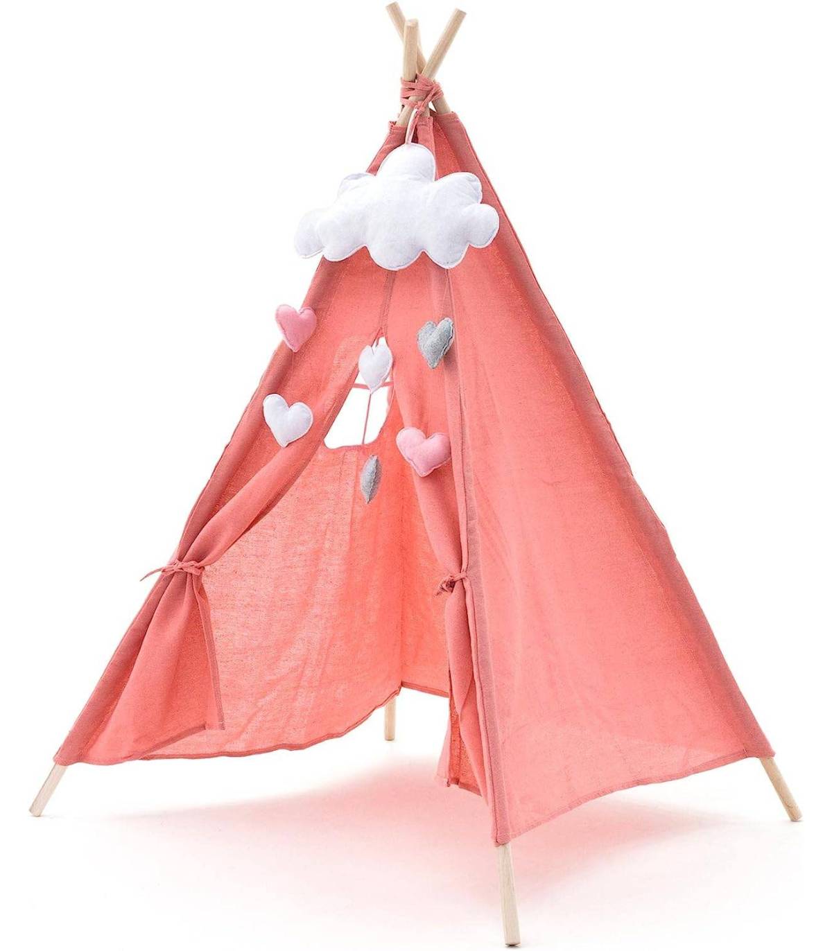tienda-campana-infantil-338roy.jpg TIENDA CAMPAÑA INFANTIL TELA ROSA TIPI MONTESORI - Imagen 1