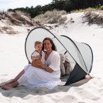 Tienda de playa Pop Up XXL de lujo Ligera Protección UV 50+ Plata