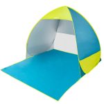 Tienda de playa pop up azul y verde aktive beach