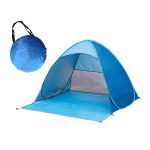 Tienda de playa emergente con protección UV Upf 50+, toldo impermeable adecuado para acampar en familia, picnic. Azul (150X165X110cm)