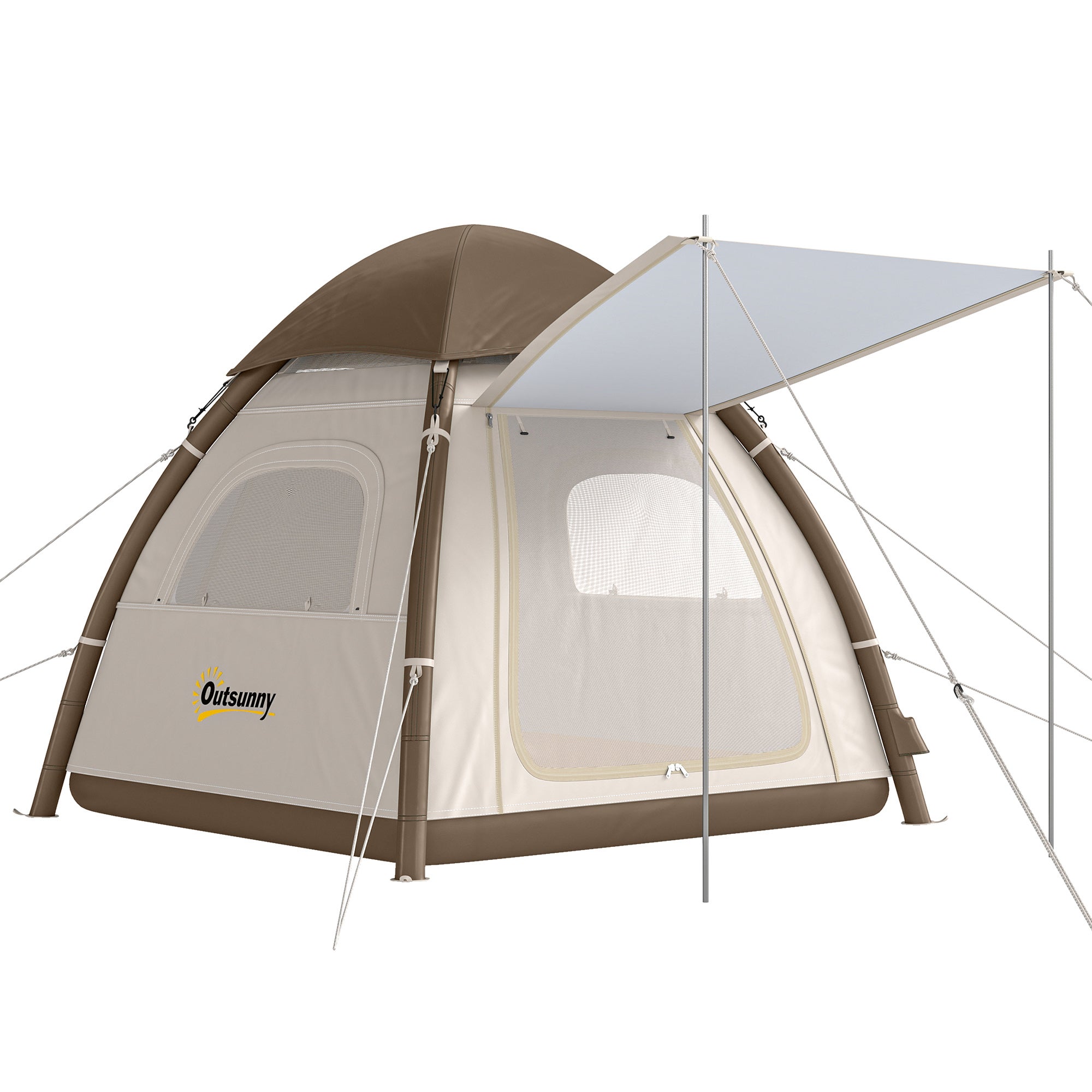 tienda-camping-736psb-1.jpg Tienda inflable para 3 personas, montaje rápido, tienda de camping para exteriores con bomba de aire, ventanas de malla, techo desmontable - Imagen 1