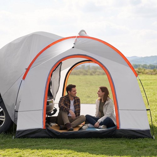 tienda-de-acampar-821ise-1.jpg VEVOR Tienda de Campaña para Camioneta 240×240×230 cm Tienda de Camión de Doble Capa Impermeable PU2000 mm para 6 8 Personas Tienda de Camping para Coche SUV para Acampar Viajar al Aire Libre - Imagen 1