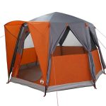 Tienda De Campaña Para 3 Personas Con Techo Gris Y Naranja
