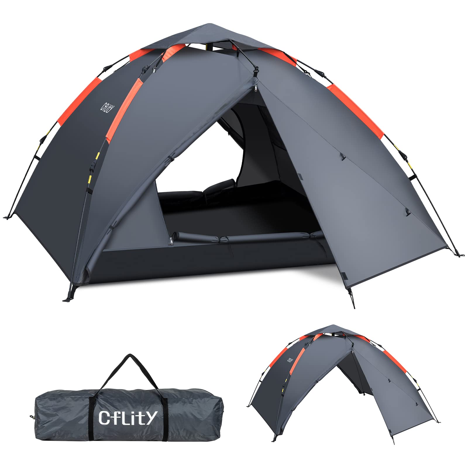 tienda-de-campana-3-personas-391ilj.jpg Cflity Tienda de Campaña, 3 Personas, Impermeable de Tres Capa, con 2 Porches Extensibles : Amazon.es: Deportes y aire libre - Imagen 1