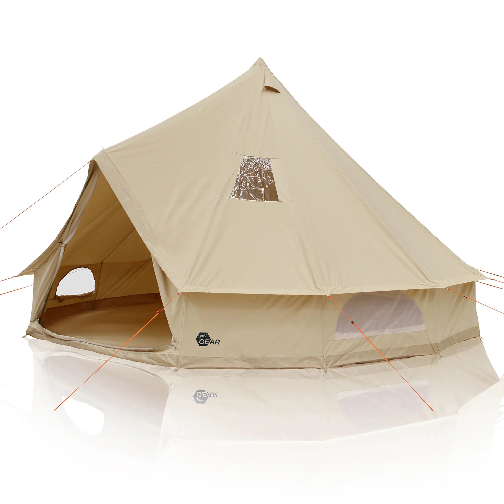 tienda-de-campana-alta-400owj.webp YourGEAR Tienda Desert 8 Pro UV50+ algodón Tipi de campaña familiar con suelo cosido - Imagen 1