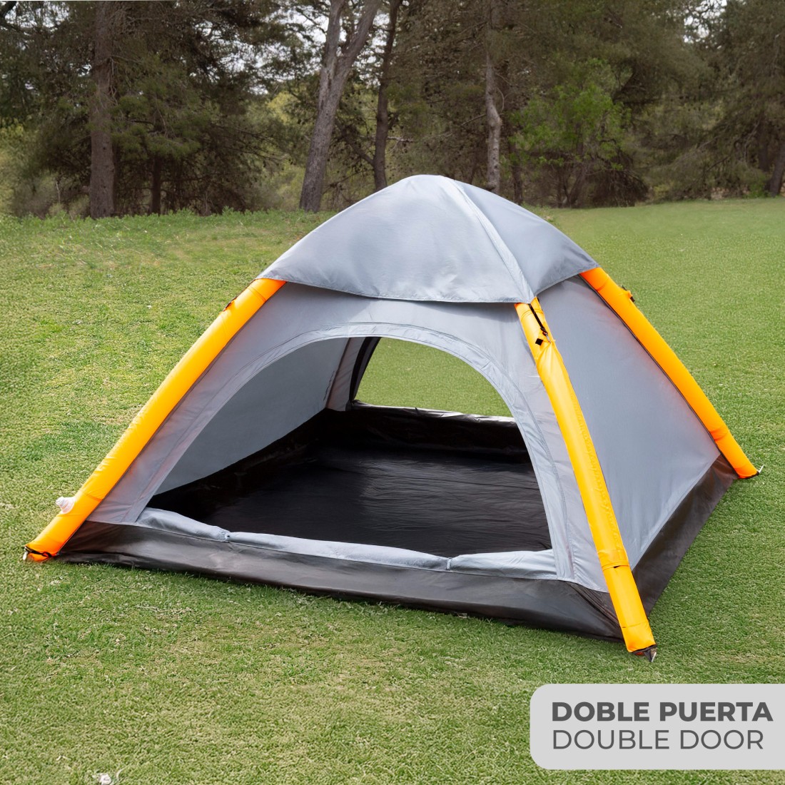 tienda-de-campana-hinchable-719ggg.jpg Tienda de campaña estructura hinchable gris 210x210x135 cm - Imagen 1