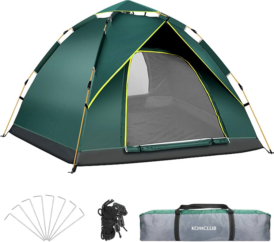 tienda-de-campana-impermeable-181pjd.jpg KOMCLUB Tienda de campaña automática | Doble protección impermeable y anti UV, apta para playa, montaña y excursiones de un día : Amazon.es: Deportes y aire libre - Imagen 1