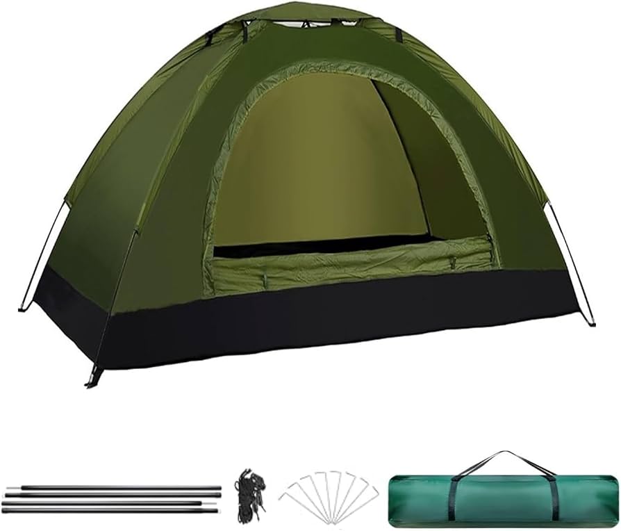 tienda-de-campana-impermeable-349spv.jpg Tienda de Campaña Tipo iglu Impermeable Acampar, Camping, Carpa Verde con Bolsa de Transporte (2 Personas) : Amazon.es: Deportes y aire libre - Imagen 1