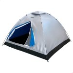 Tienda de Campaña 4 Personas Impermeable, Gris y Azul