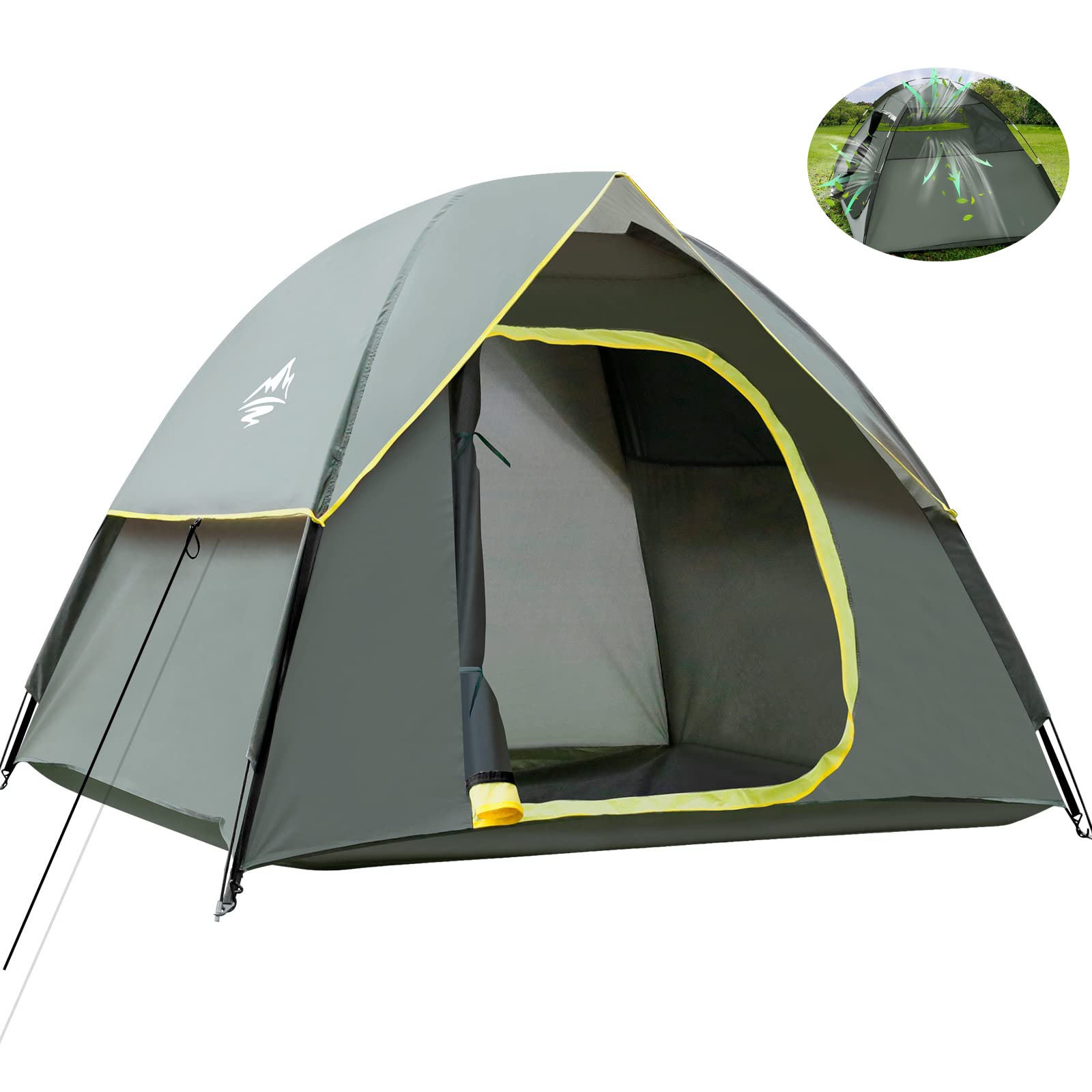 tienda-de-campana-ligera-826fmm.jpg Tienda de campaña ligera, 2 3 personas, tipo cúpula, ideal para familias, resistente al viento, con bolsa de almacenamiento, fácil de montar - Imagen 1