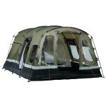 Outsunny Tienda de Campaña Familiar 6 Personas Tienda Camping Impermeable PU3000 mm con 3 Puertas 6 Ventanas Bolsillos y Bolsa de Transporte 455x320x215 cm Verde | Aosom España