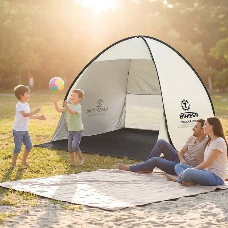tienda-de-campana-para-playa-372rqw.jpg Tienda de campaña de alta calidad para exteriores, perfecta para playa y césped, montaje rápido, impermeable, protección solar, ideal para ocio y camping al aire libre Product Video - Imagen 1