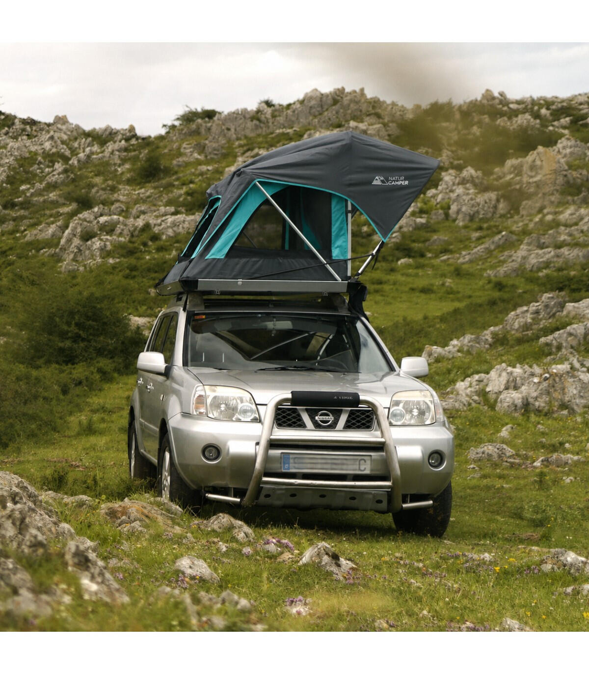 tienda-techo-coche-decathlon-581vpj-1.jpg Tienda de Techo T1000 Beige para Coche, SUV, 4x4 o Furgoneta. 120 x 190 cm | Decathlon - Imagen 1