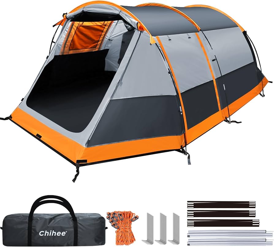tiendas-de-camping-458leu-1.jpg Chihee Tiendas de Camping Tienda Túnel Tienda Familiar 4 Personas con 2 Puertas Tienda de campaña Resistente a la Intemperie Tienda 4 Estaciones Doble Suelo Impermeable Porche con mosquitera Bolsa : Amazon.es: - Imagen 1