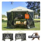 VEVOR Carpa plegable para cenador, carpa con pantalla emergente, toldo de 6 lados, refugio solar con 6 paños de viento de privacidad extraíbles y ...