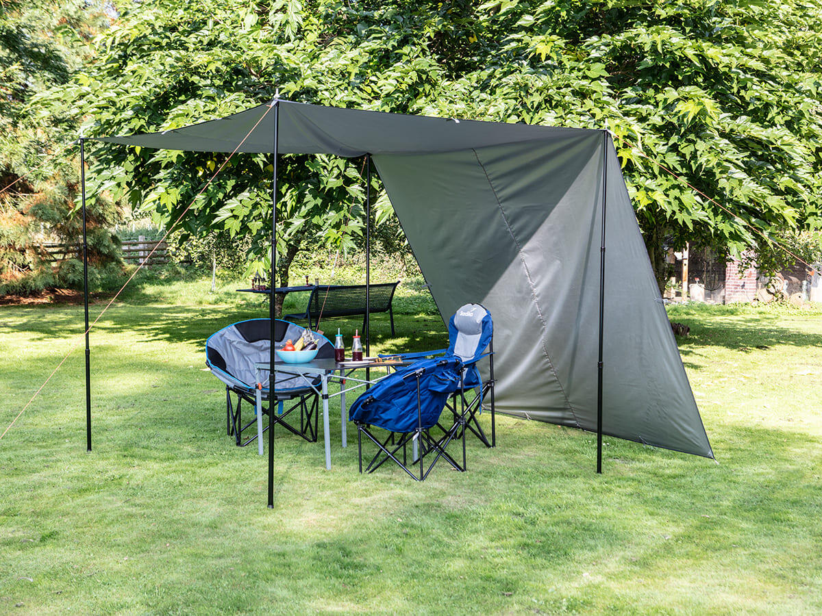 toldos-para-camping-397dvn-1.jpg Toldo L 300x300 cm Protección UV y térmica Columna de agua 3000mm - Imagen 1